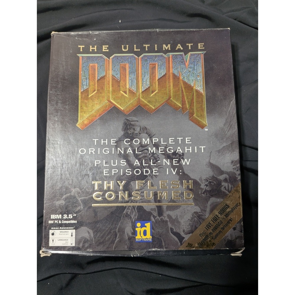 The Ultimate Doom (PC, 1995) Big Box, Windows 95 CD-Rom (No Poster)